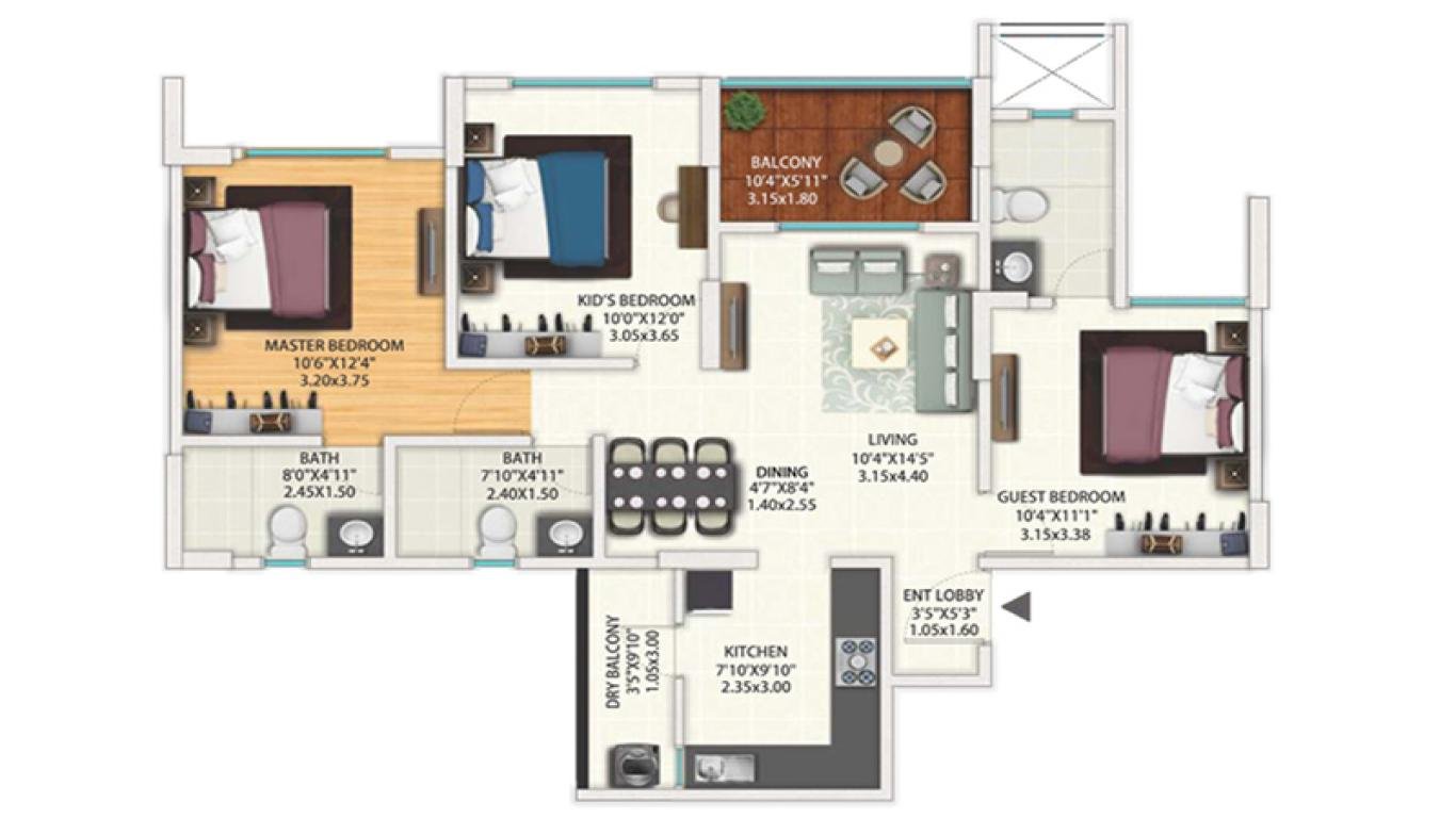 prestige city ghazibad Duplex floor plan